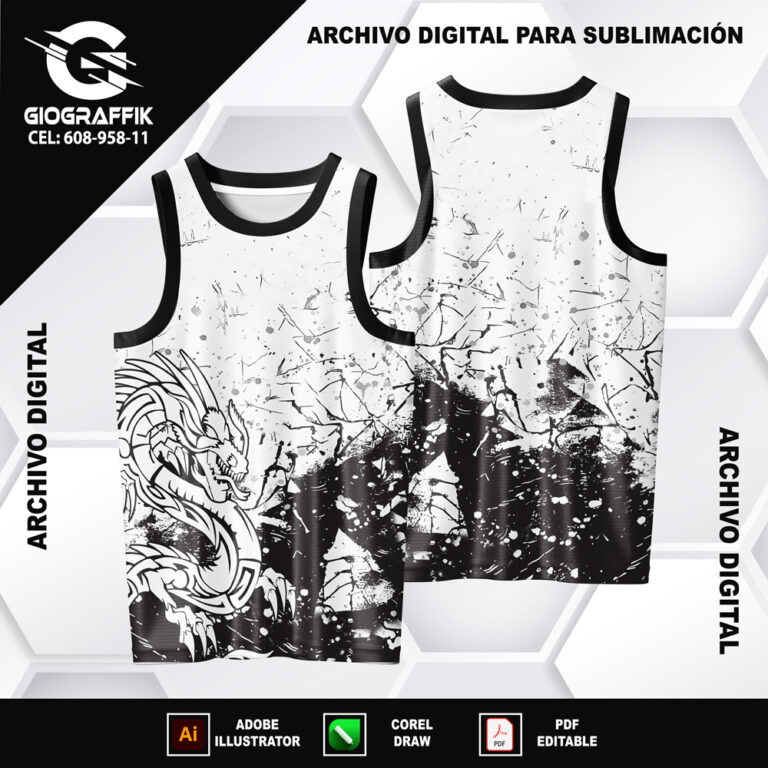 DRAGON BLACK GRUNGE LINEAS BLANCO