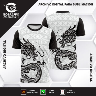 DRAGON BLACK PATTERN GEOMETRIC GRIS