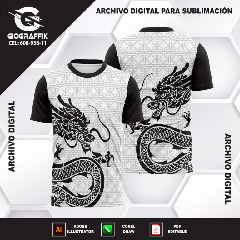 DRAGON BLACK PATTERN GEOMETRIC GRIS