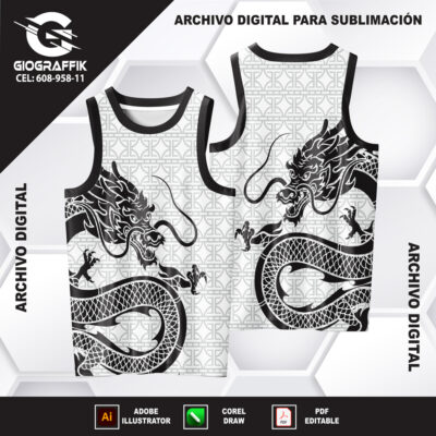 DRAGON BLACK PATTERN GEOMETRIC GRIS