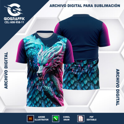 DRAGON COLORS BLUE DEGRADE CIAN MAGENTA
