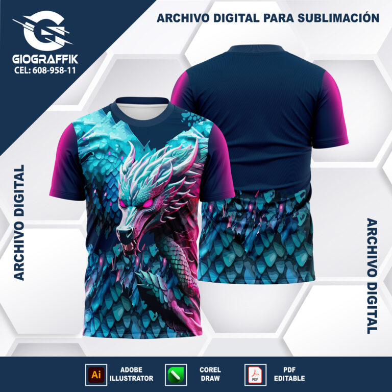 DRAGON COLORS BLUE DEGRADE CIAN MAGENTA