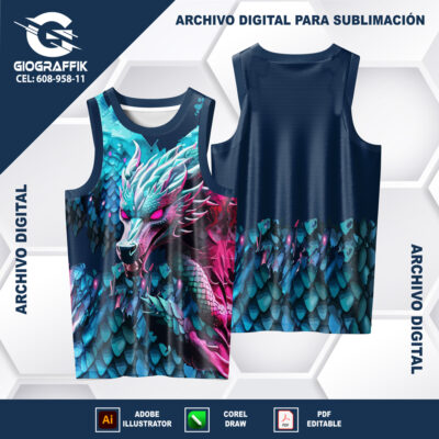 DRAGON COLORS BLUE DEGRADE CIAN MAGENTA