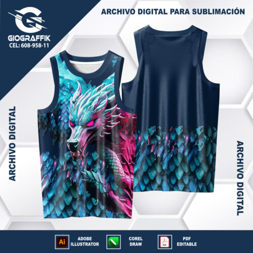 DRAGON COLORS BLUE DEGRADE CIAN MAGENTA