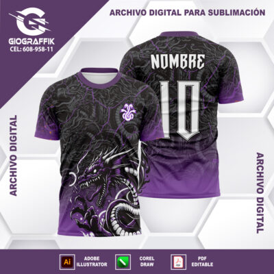 DRAGON FEROZ MORADO DEGRADE PATTERN PLOMO