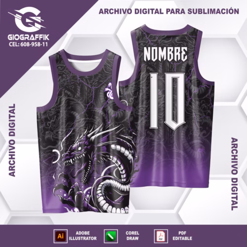 DRAGON FEROZ MORADO DEGRADE PATTERN PLOMO