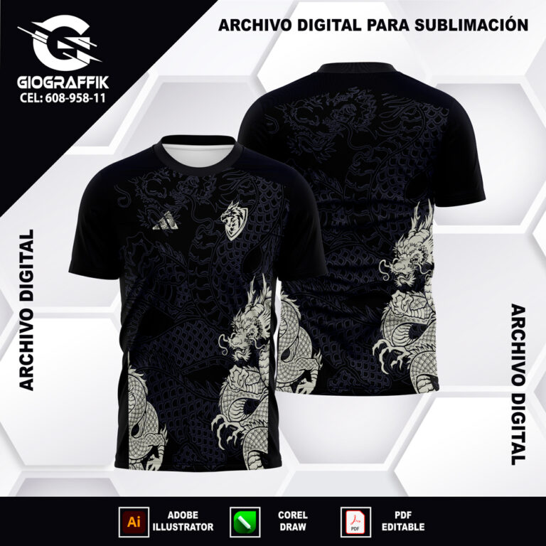 DRAGON GREEN PATTERN BLACK