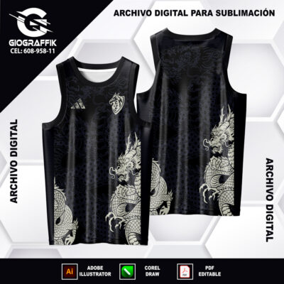 DRAGON GREEN PATTERN BLACK