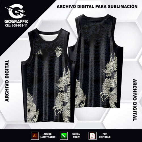DRAGON GREEN PATTERN BLACK