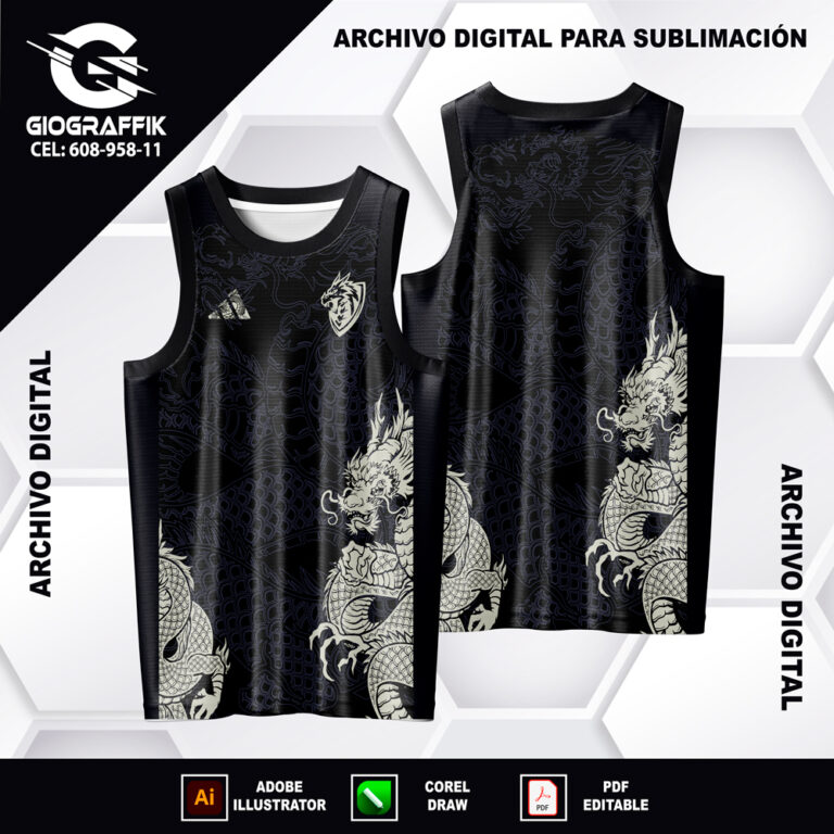 DRAGON GREEN PATTERN BLACK