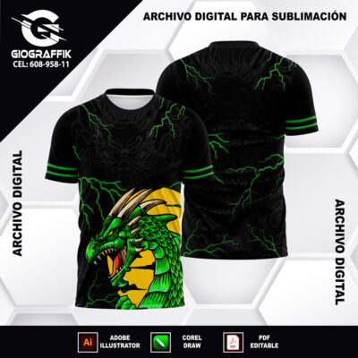 DRAGON GREEN YELLOW SOL RAYOS