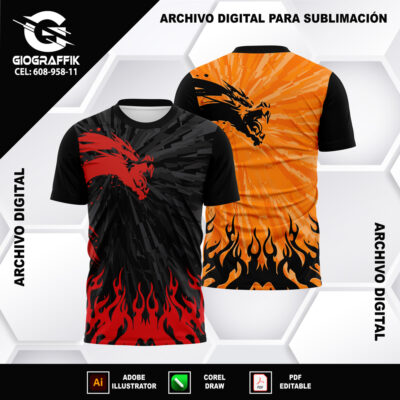 DRAGON LLAMAS ORANGE RED PATTERNS CIRCLE