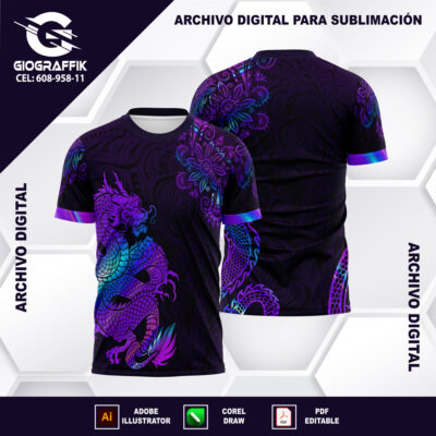 DRAGON MORADO DEGRADE COLORS FLORAL