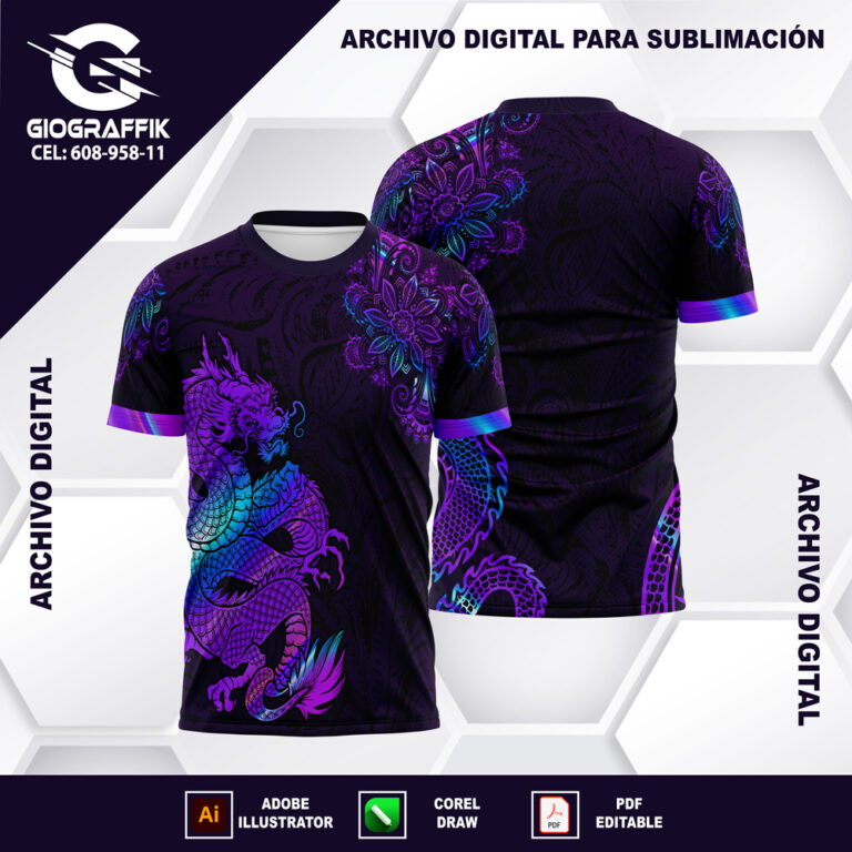 DRAGON MORADO DEGRADE COLORS FLORAL