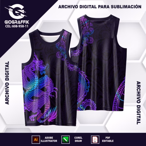 DRAGON MORADO DEGRADE COLORS FLORAL