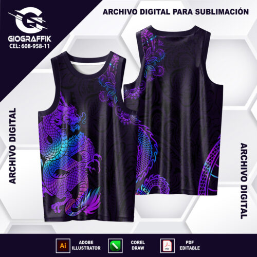 DRAGON MORADO DEGRADE COLORS FLORAL