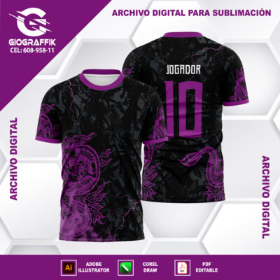 DRAGON MORADO GRUNGE GEOMETRIC RAYOS
