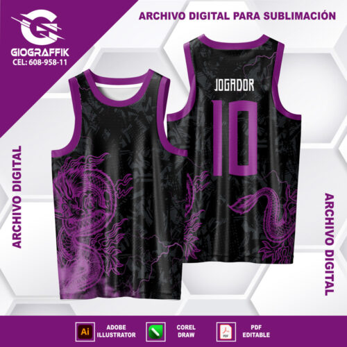 DRAGON MORADO GRUNGE GEOMETRIC RAYOS