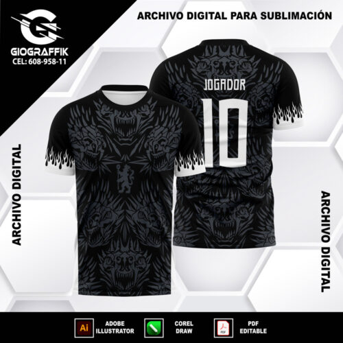 DRAGONES LLAMAS BLANCO PATTERNS PLOMO