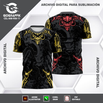 DRAGONS PATTERNS RED YELLOW CONCEP