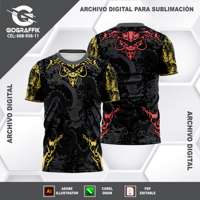 DRAGONS PATTERNS RED YELLOW CONCEP