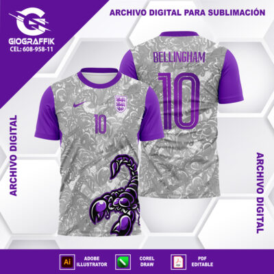 ESCORPION INGLATERRA LILA PLATEADO GRUNGE