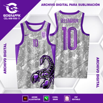 ESCORPION INGLATERRA LILA PLATEADO GRUNGE