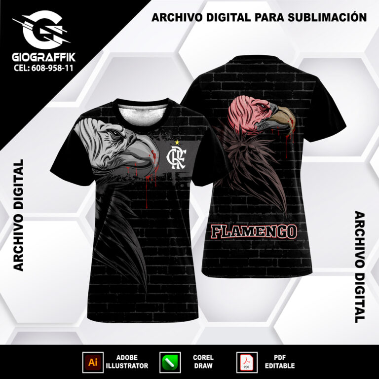 FLAMENGO MASCOT PATTERNS BLACK
