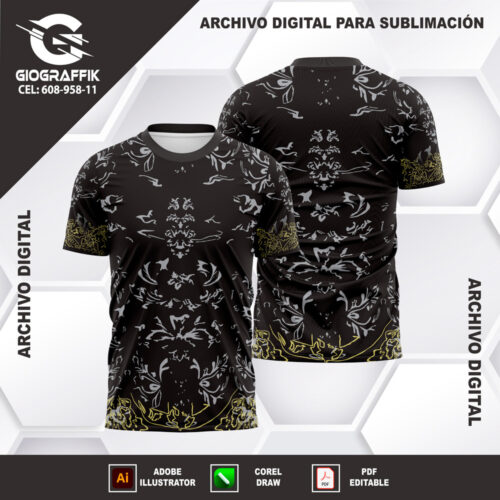 FLORAL PLATEADO BLACK