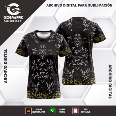 FLORAL PLATEADO BLACK
