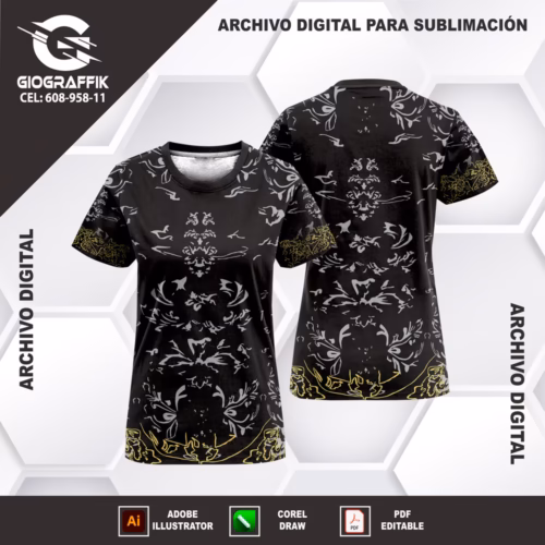 FLORAL PLATEADO BLACK