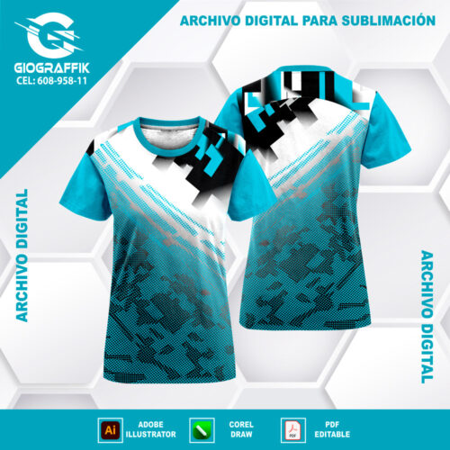 GEOMETRICO DEGRADE CIAN