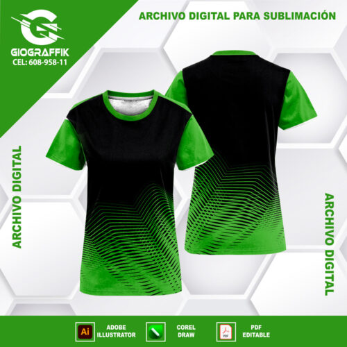 GEOMETRICO GREEN BLACK OLAS