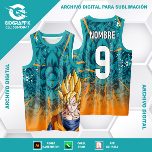 GOKU DBZ DEGRADE ORANGE CIAN