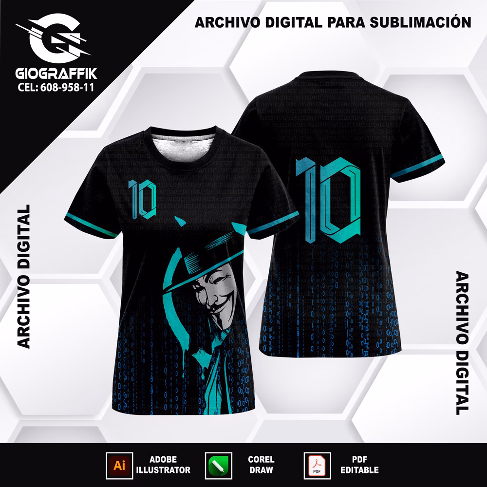 HACKERS BLACK CIAN DEGRADE 012 CERO - Imagen 3