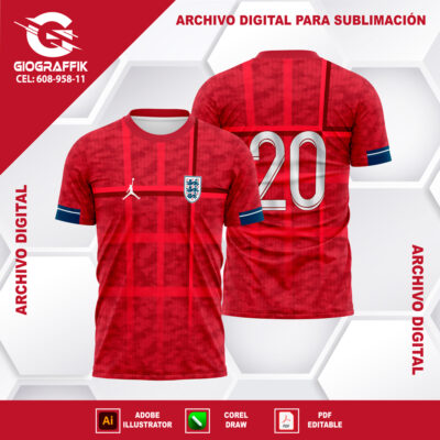 INGLATERRA RED GRUNGE LINEAS