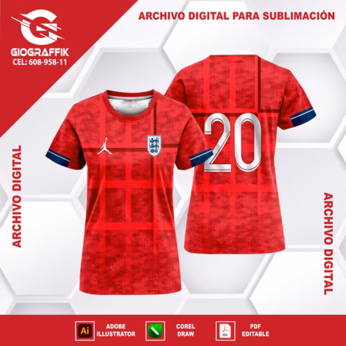 INGLATERRA RED GRUNGE LINEAS