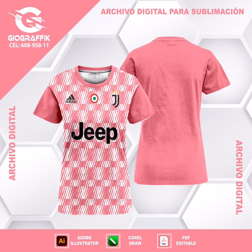 JUVENTUS TRAMA PATTERNS ROSADO - Imagen 2