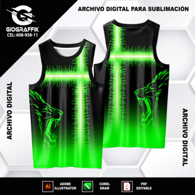 LEON GREEN NEON BLACK LINEAS CRUZ