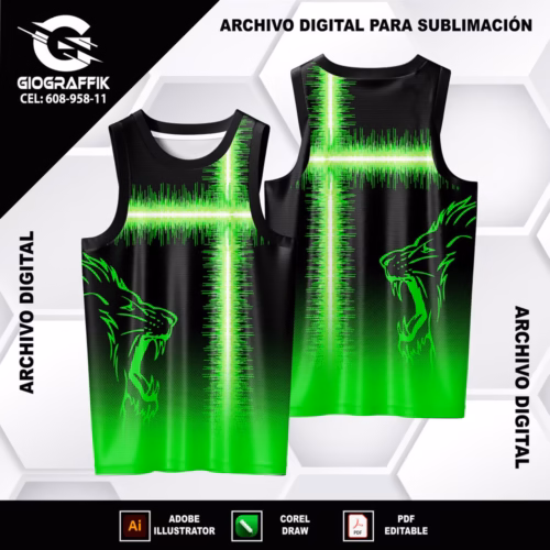 LEON GREEN NEON BLACK LINEAS CRUZ