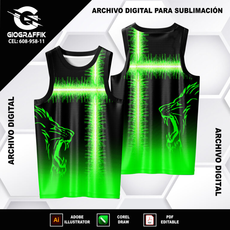 LEON GREEN NEON BLACK LINEAS CRUZ