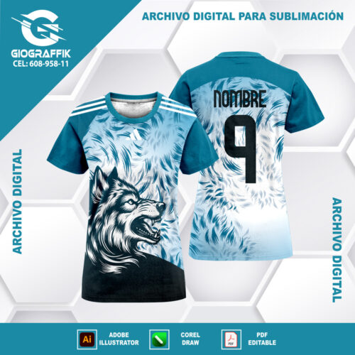 LOBO BLUE DEGRADE PATTERN PELO PUNTA