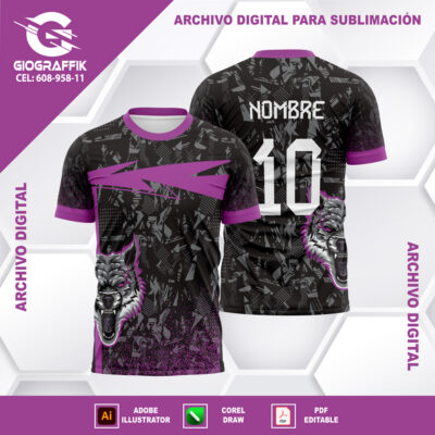 LOBO MORADO DEGRADE GRUNGE FEROZ