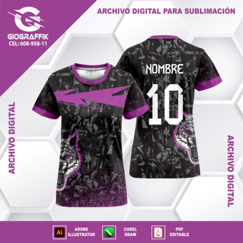 LOBO MORADO DEGRADE GRUNGE FEROZ
