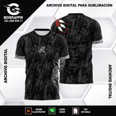 LOBO WOLF PATTERN BLACK BLANCO