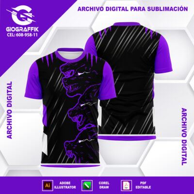 LOBOS LINEAS LILAS CRUZADOS BLACK