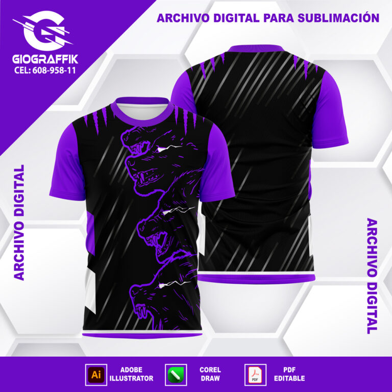LOBOS LINEAS LILAS CRUZADOS BLACK