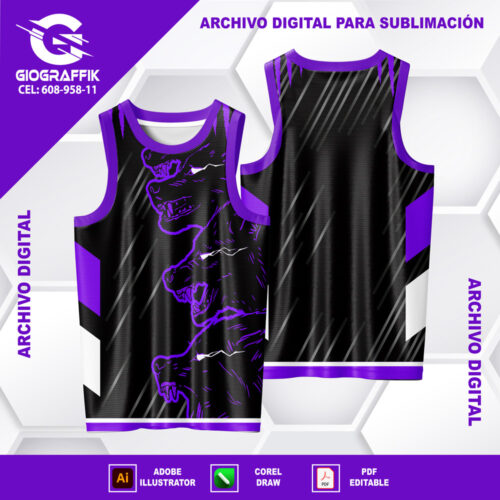 LOBOS LINEAS LILAS CRUZADOS BLACK