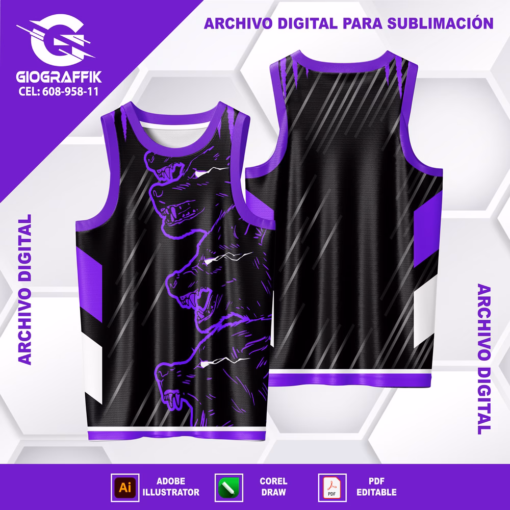 LOBOS LINEAS LILAS CRUZADOS BLACK - Imagen 2