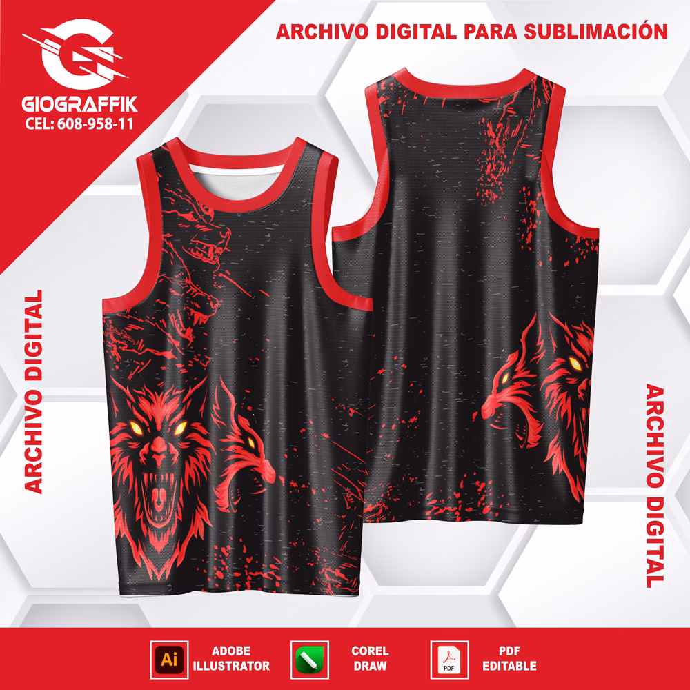 LOBOS RED GRUNGE BLACK FEROZ CONCEPT - Imagen 2